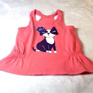 🌼 GYMBOREE 🌼 Girls Sleeveless Top w/ Black & White Dog  size 5